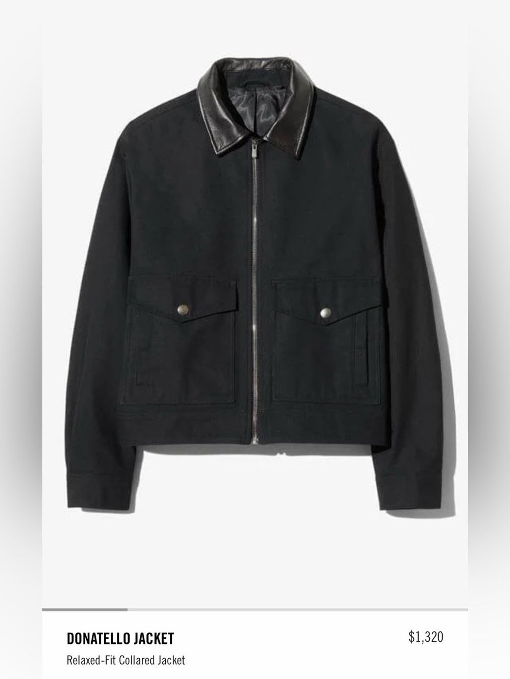 New NILI LOTAN Donatello Jacket in Black utility denim leather biker coat